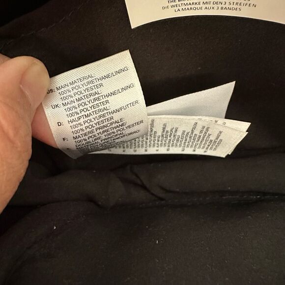 Adidas Black Mini Backpack Textured Croc Print Lightweight Faux Leather - Picture 9 of 10